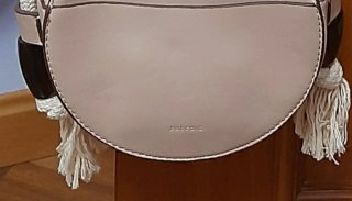 Bolso redondo beige/rosa