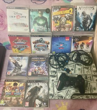 Consola PlayStation 3 PS3 Negra + Juegos