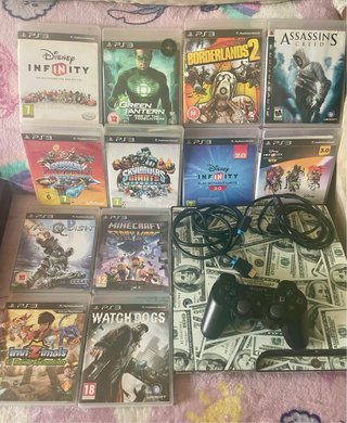 Consola PlayStation 3 PS3 Negra + Juegos