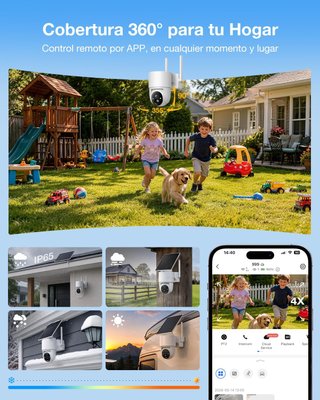 Cámara Vigilancia Tical 4MP WiFi Exterior Solar