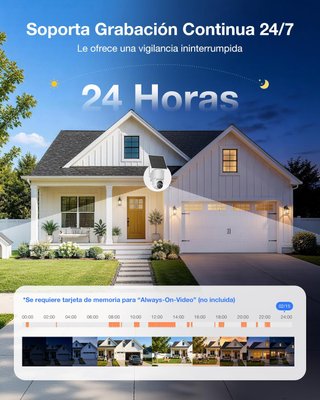 Cámara Vigilancia Tical 4MP WiFi Exterior Solar