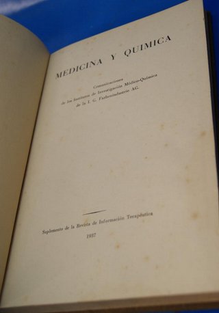 Medicina y Química. Bayer. 1937.