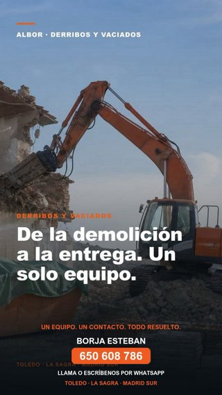 Servicios profesionales Derribos Vaciados Albor