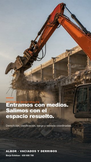 Servicios profesionales Derribos Vaciados Albor