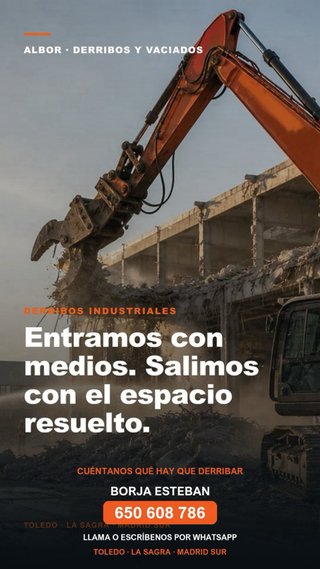 Servicios profesionales Derribos Vaciados Albor