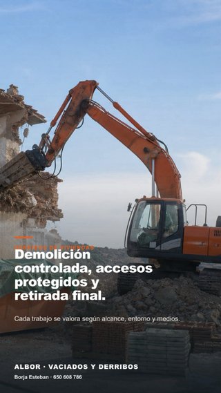 Servicios profesionales Derribos Vaciados Albor