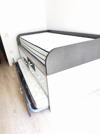 Cama nido doble con cajones y colchón