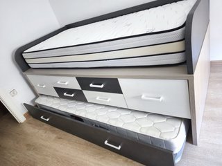 Cama nido doble con cajones y colchón