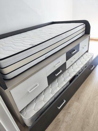 Cama nido doble con cajones y colchón