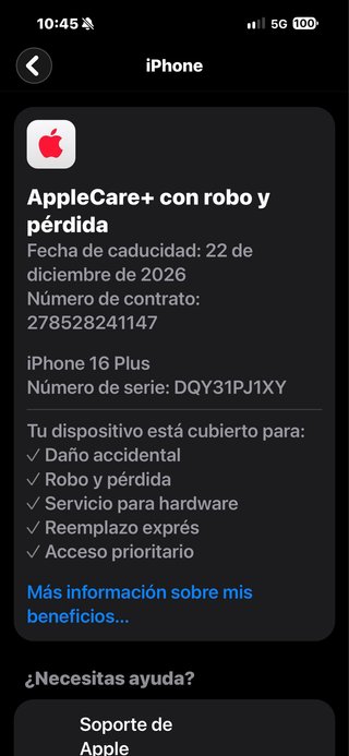iPhone 16 Plus Azul con AppleCare+