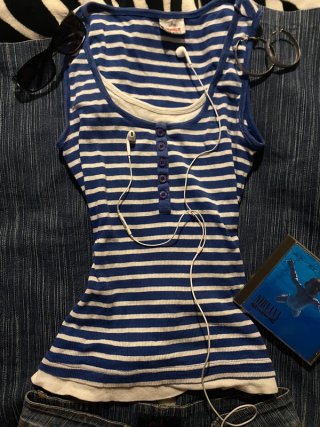 Camiseta Rayas Azul y Blanca Talla S