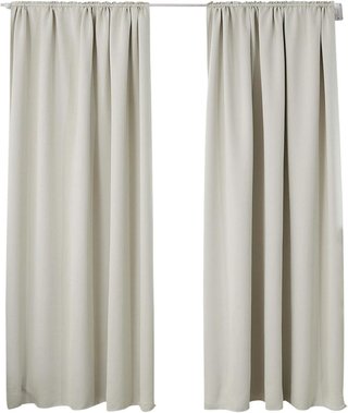 Dos Cortinas opacas beige 135x240 cm (2 unidades)