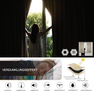 Dos Cortinas opacas beige 135x240 cm (2 unidades)