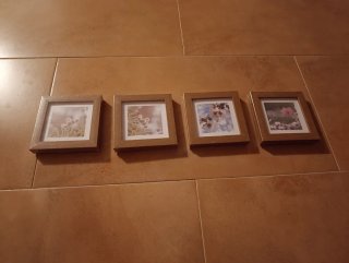 4 Cuadros Madera y Cristal sin abrir