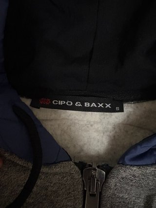 Sudadera Cippo&Baxx Gris y Azul con Cremallera