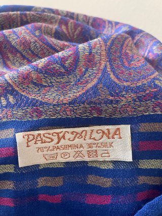 Fular Pashmina Seda Azul Marino