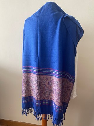 Fular Pashmina Seda Azul Marino