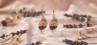 Pendientes Resina Flores Naturales
