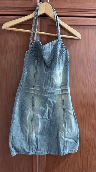 Vestido de verano estilo tejano rayas S