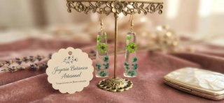 Pendientes Resina Flores Naturales fluorescentes