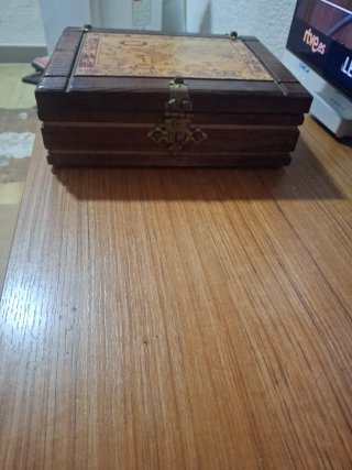 Caja Madera Mapa Antiguo Decorativo