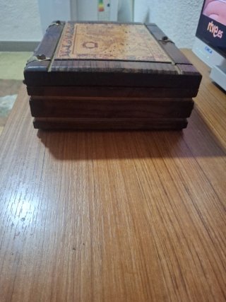 Caja Madera Mapa Antiguo Decorativo
