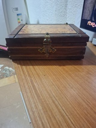 Caja Madera Mapa Antiguo Decorativo
