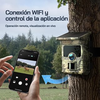WOLFANG WT03 Cámara WiFi 4K 68MP Solar 5200mAh