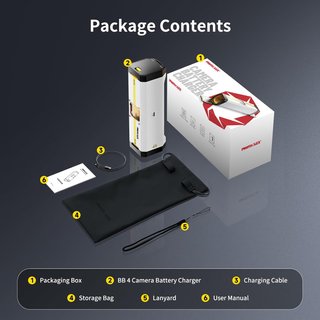 PHOTOOLEX BB4 Cargador 4LP‑E6P USB‑C 60W Canon