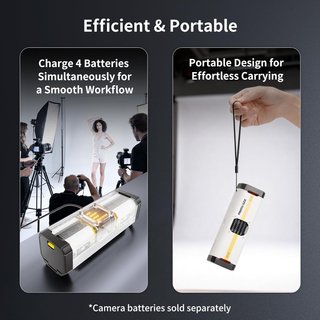 PHOTOOLEX BB4 Cargador 4LP‑E6P USB‑C 60W Canon