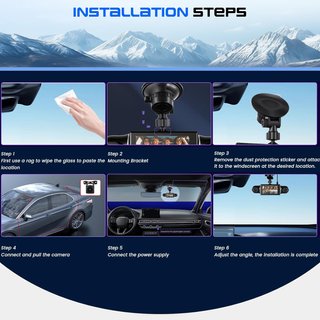 CAMECHO Dashcam 3'' 4 Canales 2K 360° WiFi GPS