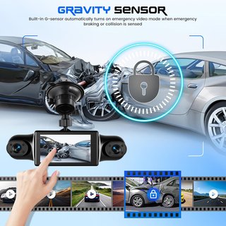 CAMECHO Dashcam 3'' 4 Canales 2K 360° WiFi GPS