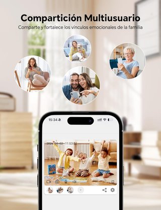 WOLFANG WS03 Cámara WiFi 2K 360° Interior 2 Pack