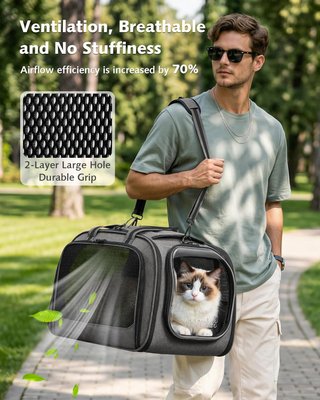 PECUTE Bolsa Transporte Mascotas L Ventana