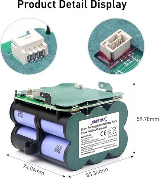 NASTIMA Batería 21,6V 4000mAh Tineco Floor One S5