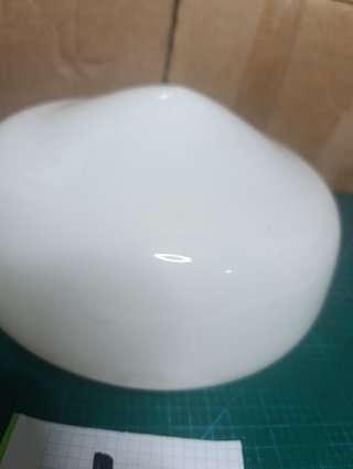 Grande tulipano in vetro opalino bianco tipo seta, modello 01