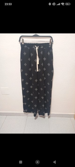 Pantalón estampado negro talla única