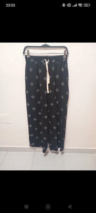 Pantalón estampado negro talla única