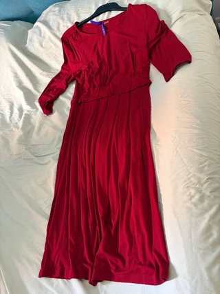 Vestido lactancia manga 3/4 rojo