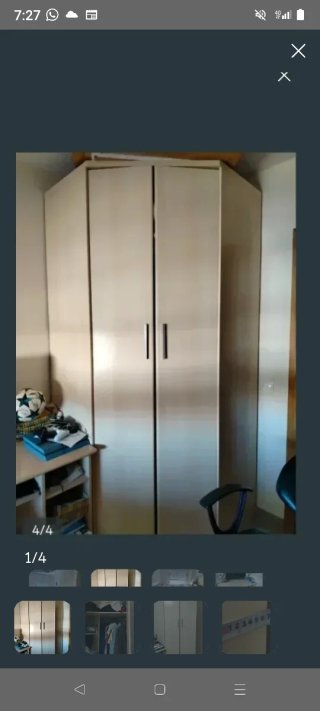 Armario esquinero grande beige