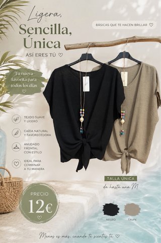 Top Drapeado ELE&N MODA Talla Única