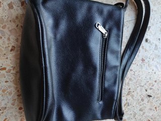 Bolso bandolera negro, beige y amarillo