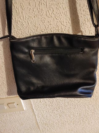 Bolso bandolera negro, beige y amarillo