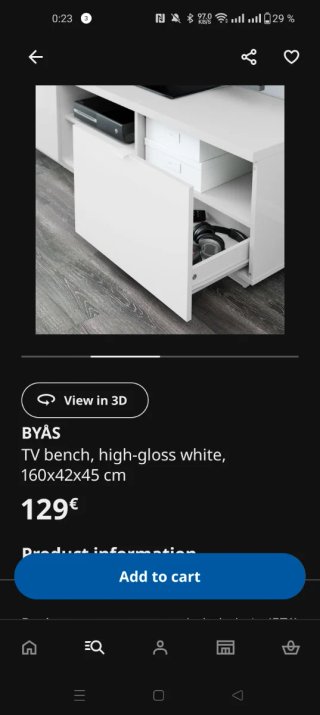 Mueble TV Ikea Blanco y Negro