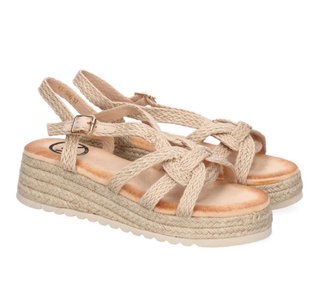 Sandalias cuña tiras trenzadas Woman Key