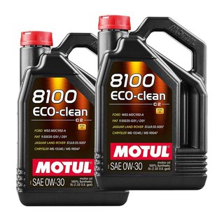 2x Motul 8100 Eco-clean 0W30 5L