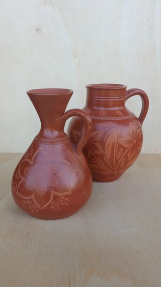 Vaso di ceramica popolare vintage anni '80