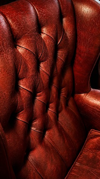 Pareja Sillones Chesterfield Orejeros Piel Roja