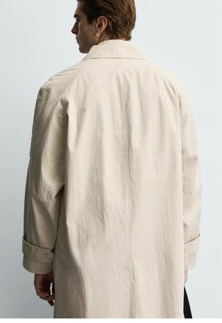 Gabardina Zara Beige Talla M Hombre