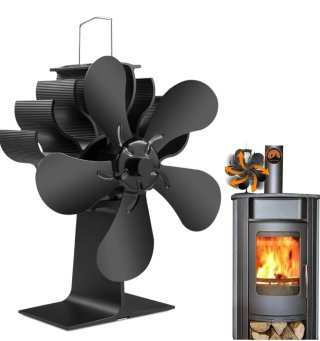 Ventilador chimenea metal negro